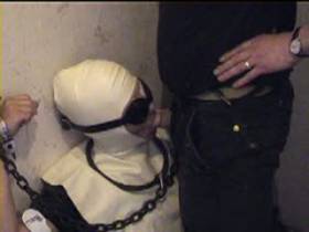 blowjob chained to the wall