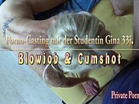 First Blowjob - Cock sucking, blowjob and cumshot with model Gina 33