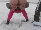 pissing in snow