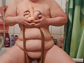 Nylons and dildo soaked in piss in a bowl!!