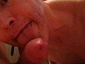 Licking facial and cock clean