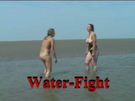 Catfight in the mud-water