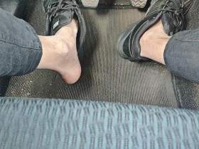 Pedal pumping while driving sockless back home