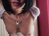 sexy white dress in satin and my hot poo!!