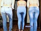 Jeans auf drei Mädchen