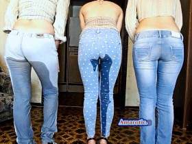 Jeans on three girls