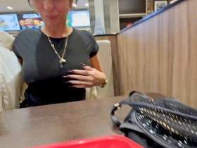 Stripping at the burger shop