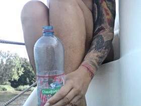 In the bottle tries to piss, all for H., OUTDOOR