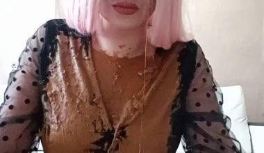 Erika is completely covered in shit