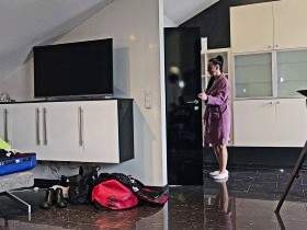 Behind the Scenes. Sucking cock while peeing