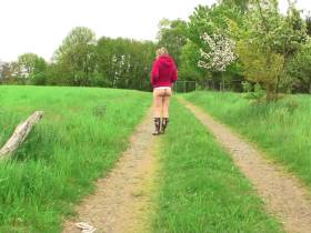 Rubber boots, outdoor piss and Dildofun