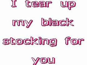 Black nylon stockings ripped for my lover
