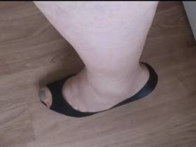 Nylon cock fuck Black Peep Toe Pumps