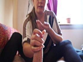 Masturbation and horny footjob