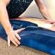 Fucking water-filled blue Beach Bum Barry inflatable mattress