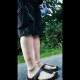 Morgens mit Nylonfüßen in Birkenstocks unterwegs