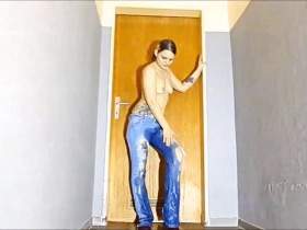 1 panties and 2 jeans with piss