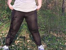 Doggy pissed off in the forest