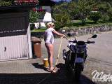 steep nipple during motorradschrubben