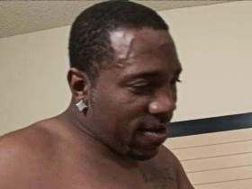 Thick black cock fucks her black pussy