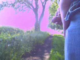 Friend during outdoor pissing