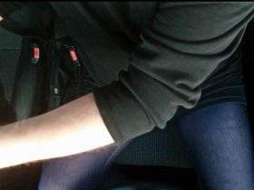 Blue tights in the car 1 ** FAN Video 12 **