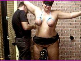 Hard BDSM session with wax