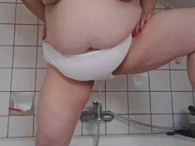 BBW pees in white panties