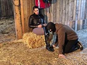 My boot eater gets a trampling on the stable floor