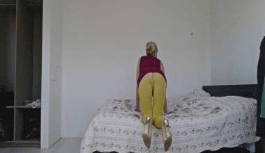 Gelbe Strumpfhosen Slap Messy