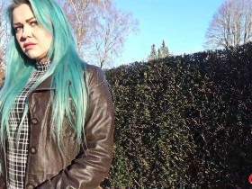 GERMAN SCOUT - Teen with green hair fucked AO after street casting