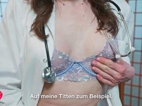 SPERM DONATION – TS doctor wants your sperm! German jerk-off instructions