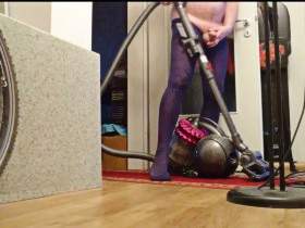 Erotic vacuuming in blue tights ** FAN Video 7 **