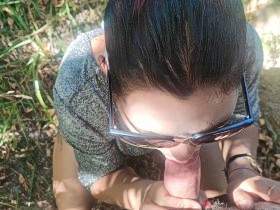 Oral and fuck outdoor with black haired