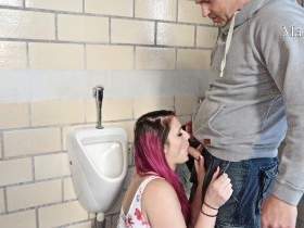 Dirty toilet fuck - she has no taboos!