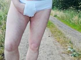 nudist fun in nature with white underpants