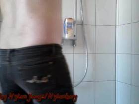 Showers in women's jeans