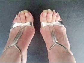 Golden Sandals Toenails Worship