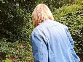 Peeing on the forest path