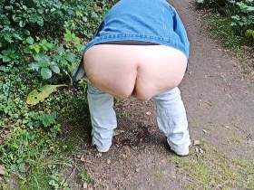 Peeing on the forest path