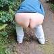 Peeing on the forest path