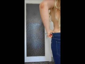 Pissing in jeans
