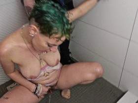 Abby and a user piss on me in the shower