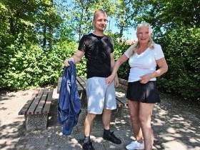 Public bareback cheating with creampie & mouth piss at a rest stop! Part 2