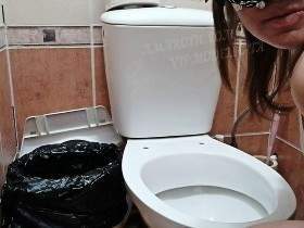 Olga in a public toilet 5