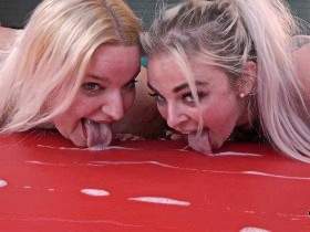 BBW Girl Lucy May und Harleyy Heart Outdoor total zu gekleistert