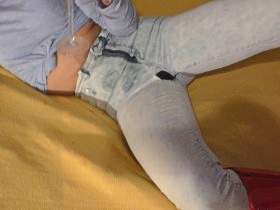 High Waist Jeanspiss Girl - First drink *******ne and then horny *******ne piss and lick