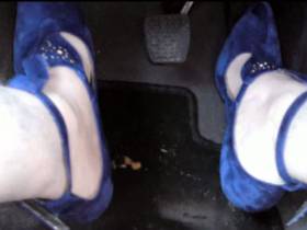 Driving in Blue Heels