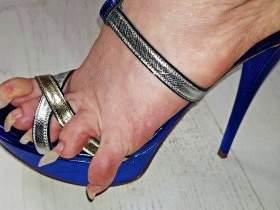 Side Tease Blue Heels