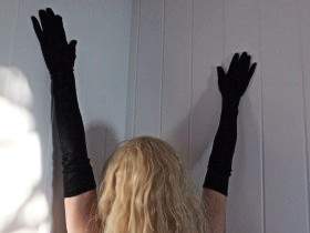 Long black gloves